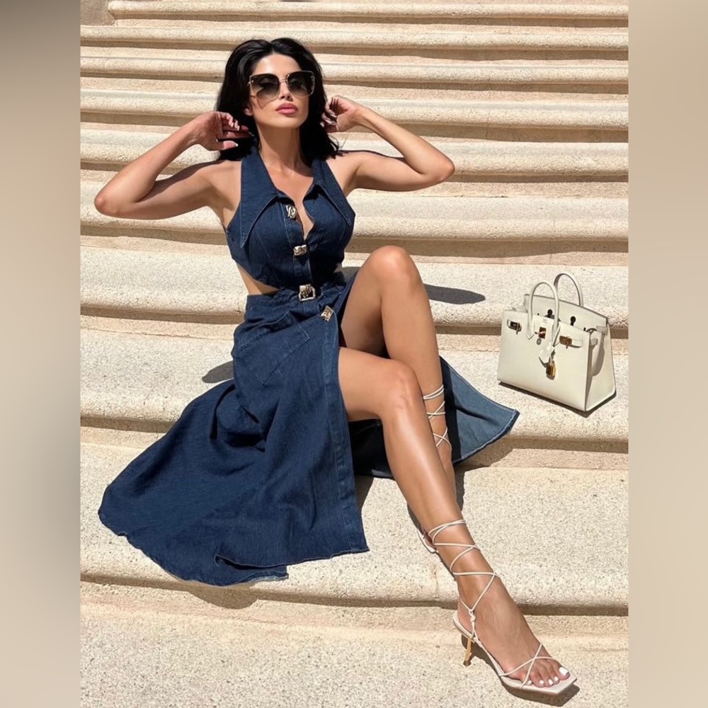 Kristie Denim Cut-Out Dress